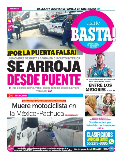 Portada de Basta! (contraportada) del 2026-08-19