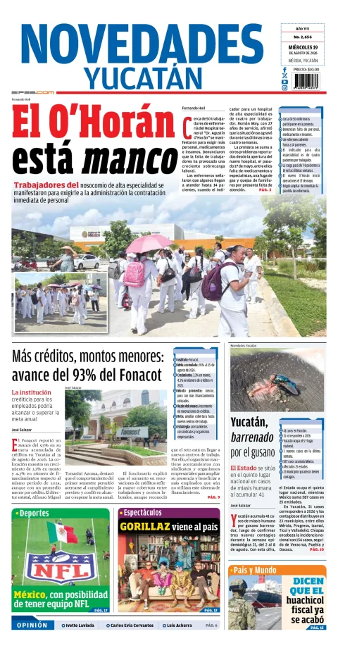 Portada de Novedades Yucatan
