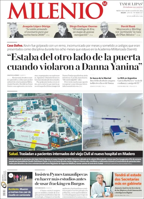 Portada de Milenio Tamaulipas del 2026-08-19