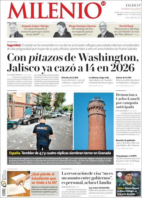 Portada de Milenio Jalisco del 2026-08-19