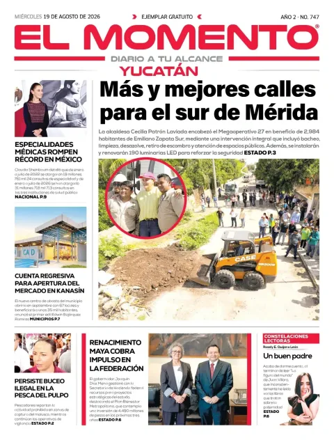 Portada de El Momento Yucatan del 2026-08-19