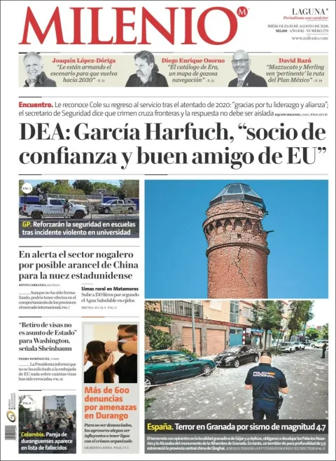 Portada de Milenio Laguna del 2026-08-19