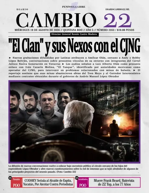 Portada de Diario Cambio 22 (contraportada) del 2026-08-19