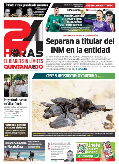 Portada de 24 Horas Quintana Roo