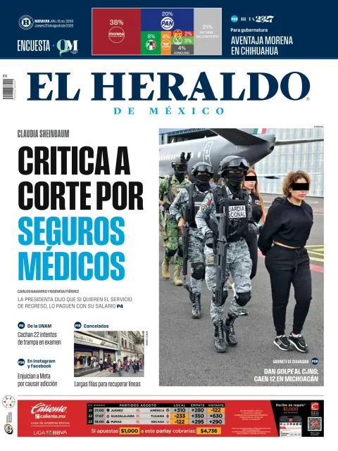 Portada de El Heraldo de Mexico
