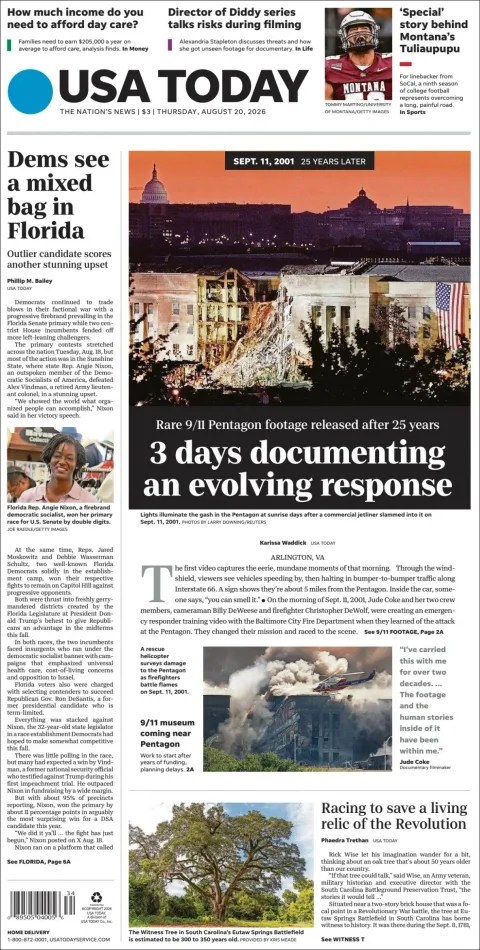 Portada de Usa Today