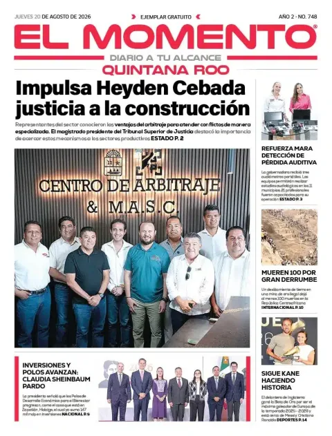 Portada de El Momento Quintana Roo del 2026-08-20