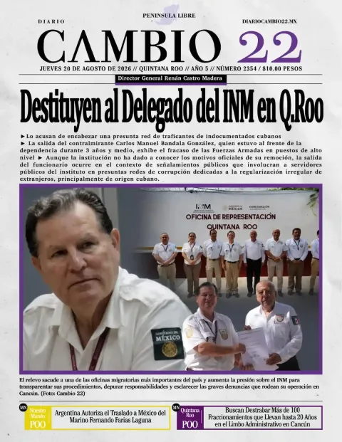 Portada de Diario Cambio 22 (portada) del 2026-08-20