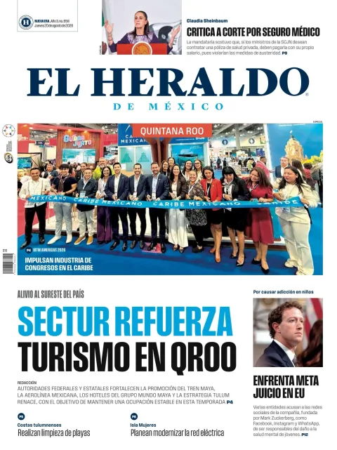 Portada de El Heraldo de Mexico - Quintana Roo