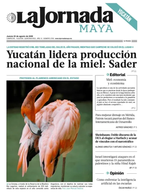 Portada de La Jornada Maya Yucatán del 2026-08-20