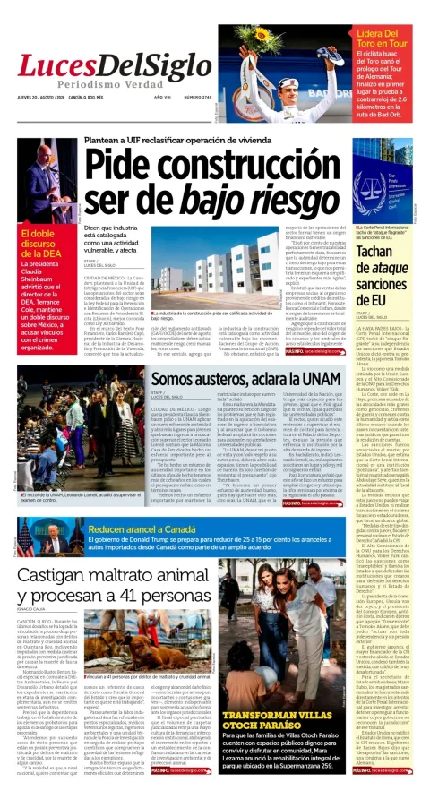 Portada de Luces del Siglo