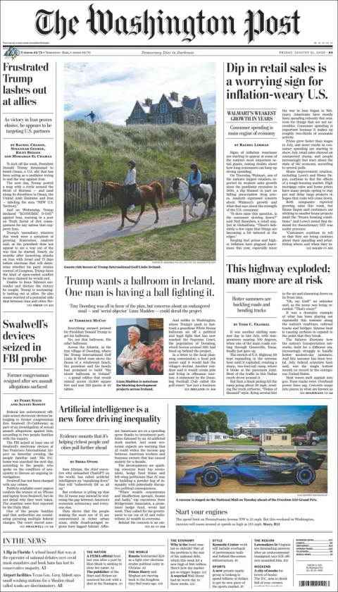 Portada de The Washington Post del 2026-08-21