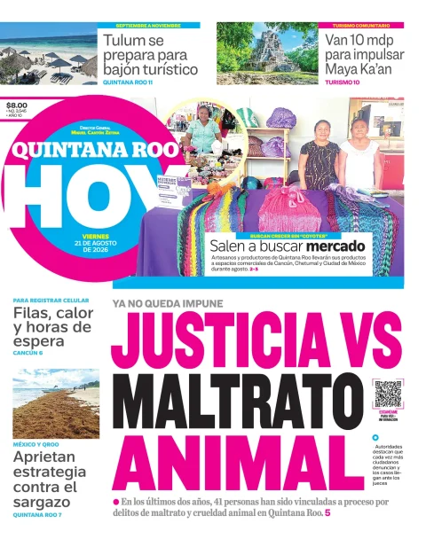 Portada de Quintana Roo Hoy (portada)