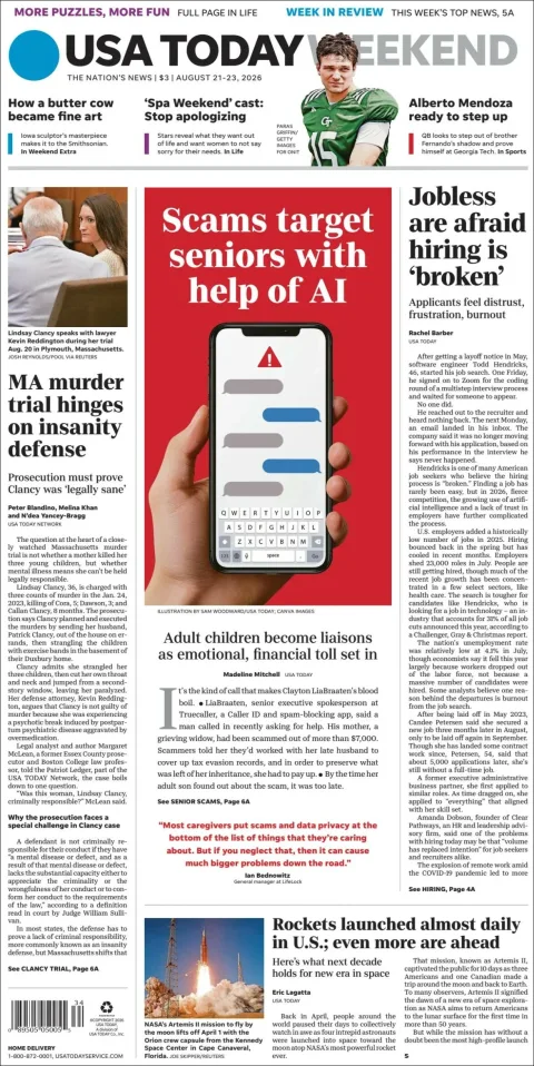 Portada de Usa Today