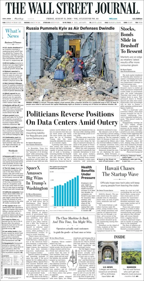 Portada de The Wall Street Journal