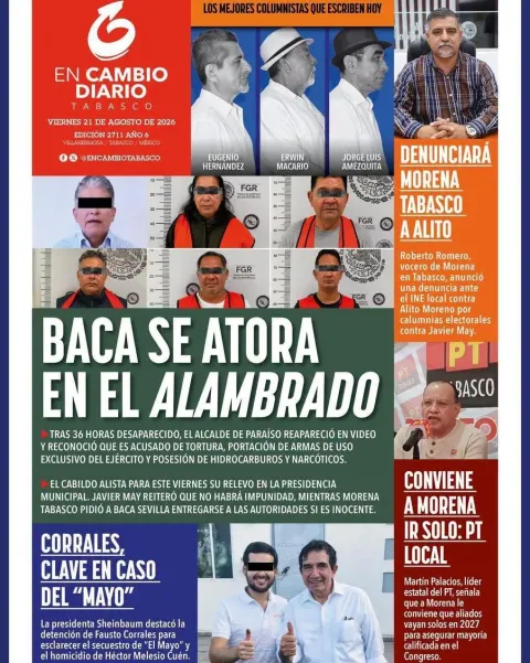 Portada de En Cambio - Tabasco (portada) del 2026-08-21