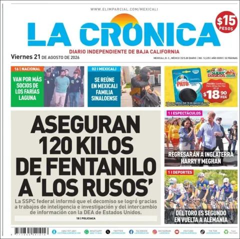 Portada de La Cronica del 2026-08-21