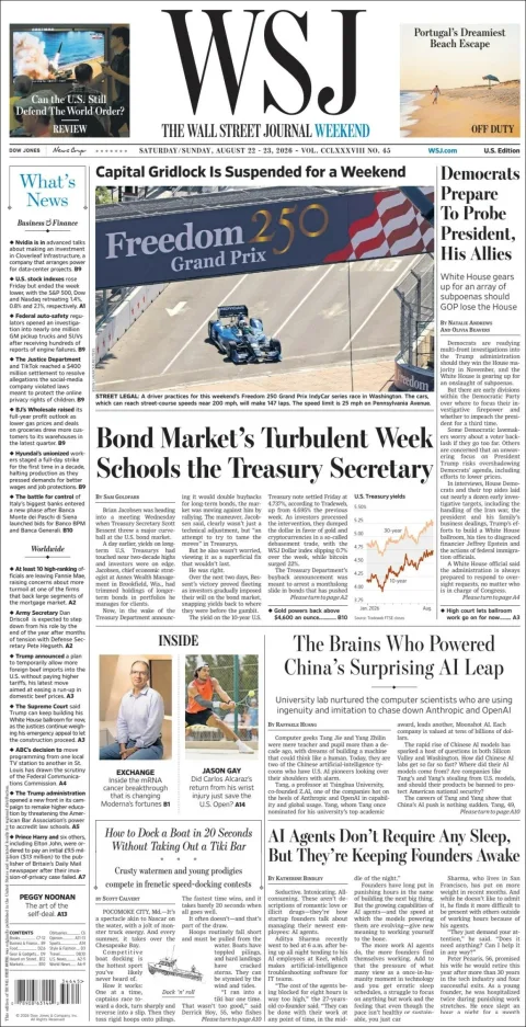Portada de The Wall Street Journal