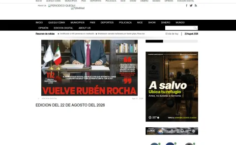 Portada de Quequi (contraportada) del sábado, 22 de agosto de 2026