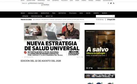Portada de Quequi CDMX (contraportada) del sábado, 22 de agosto de 2026