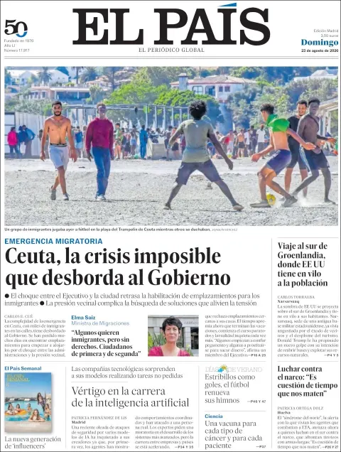 Portada de El Pais