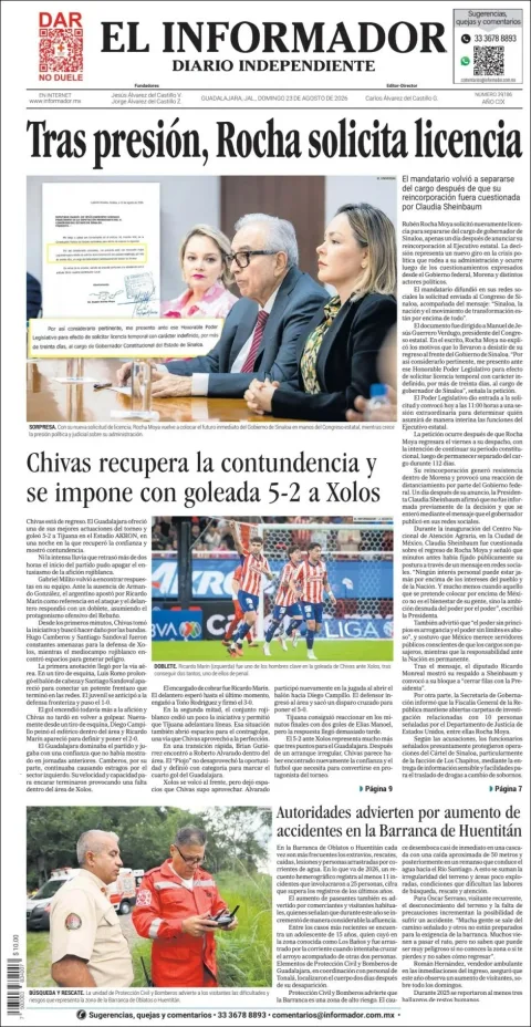 Portada de El Informador