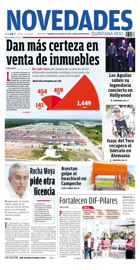 Portada de Novedades Quintana Roo