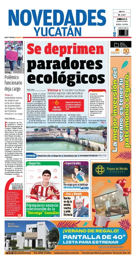 Portada de Novedades Yucatan