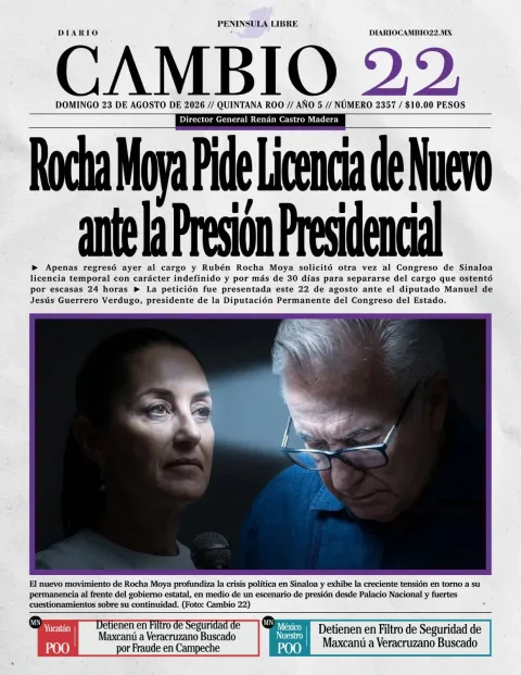 Portada de Diario Cambio 22 (portada) del 2026-08-23