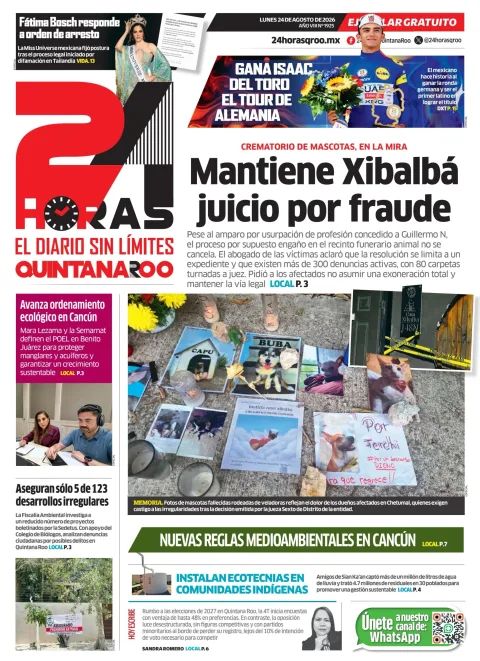 Portada de 24 Horas Quintana Roo