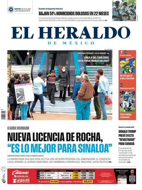 Portada de El Heraldo de Mexico