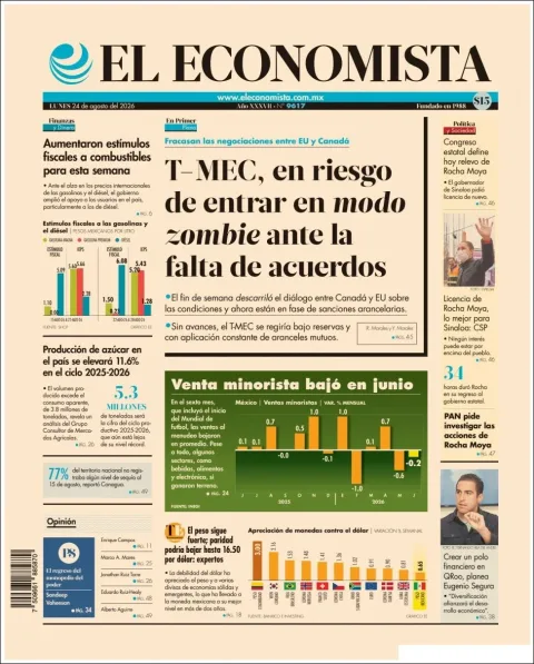 Portada de El Economista del 2026-08-24