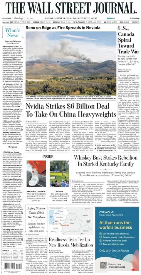 Portada de The Wall Street Journal