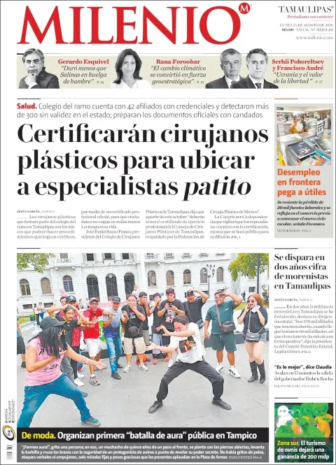 Portada de Milenio Tamaulipas del 2026-08-24