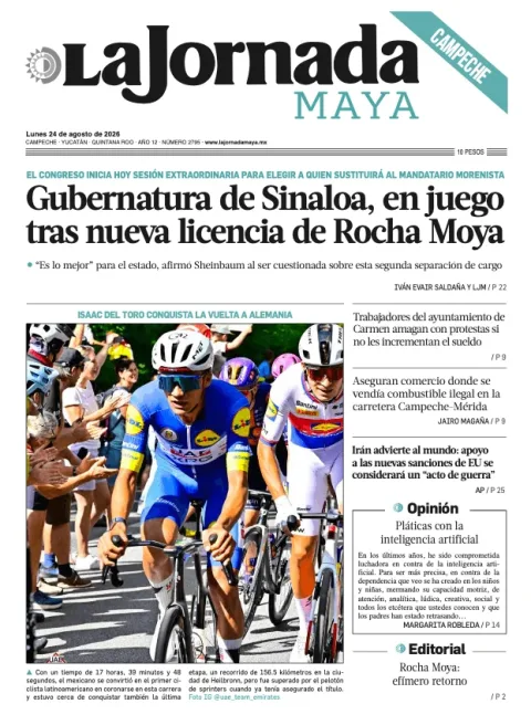 Portada de La Jornada Maya Campeche del 2026-08-24