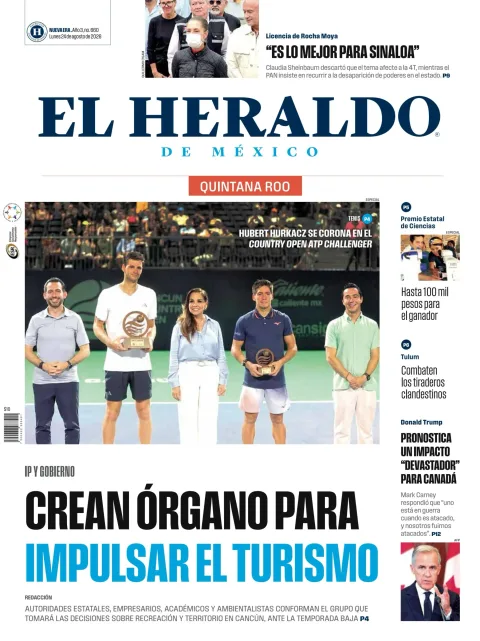 Portada de El Heraldo de Mexico - Quintana Roo