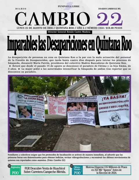 Portada de Diario Cambio 22 (contraportada)