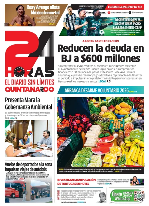 Portada de 24 Horas Quintana Roo