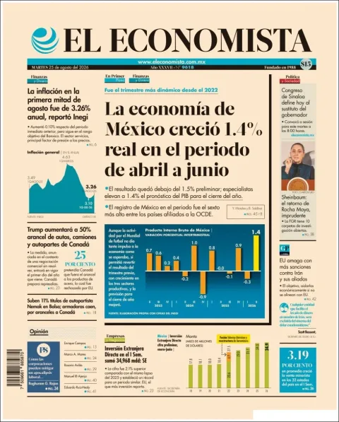 Portada de El Economista del 2026-08-25