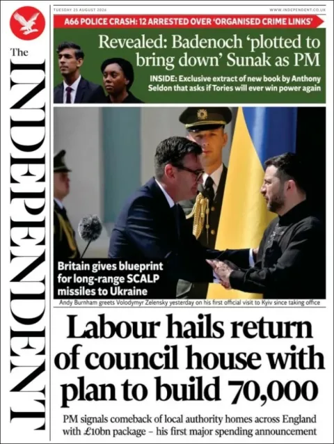 Portada de The Independent del 2026-08-25