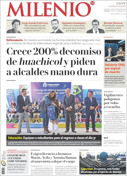 Portada de Milenio Leon del 2026-08-25