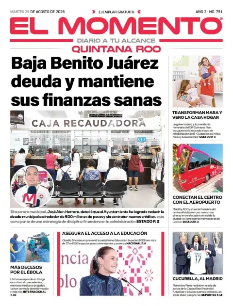 Portada de El Momento Quintana Roo del 2026-08-25