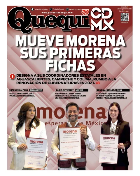 Portada de Quequi CDMX del miércoles, 26 de agosto de 2026