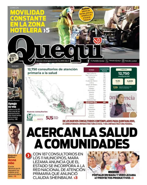 Portada de Quequi del miércoles, 26 de agosto de 2026
