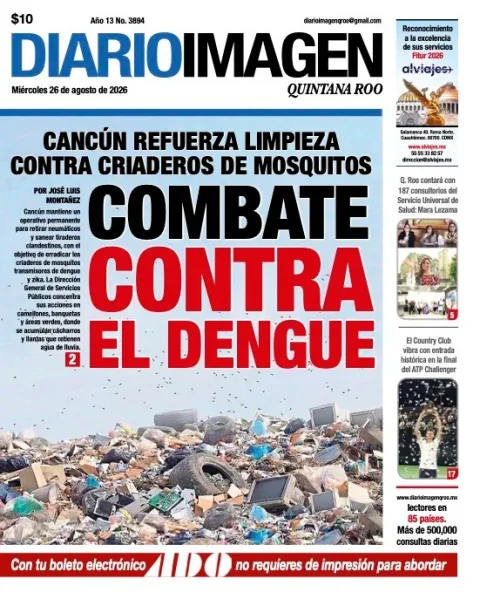 Portada de Diario Imagen Quintana Roo del miércoles, 26 de agosto de 2026