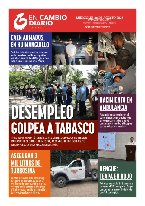 Portada de En Cambio - Quintana Roo (contraportada) del miércoles, 26 de agosto de 2026