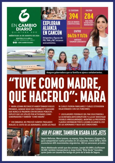 Portada de En Cambio - Tabasco (portada) del miércoles, 26 de agosto de 2026
