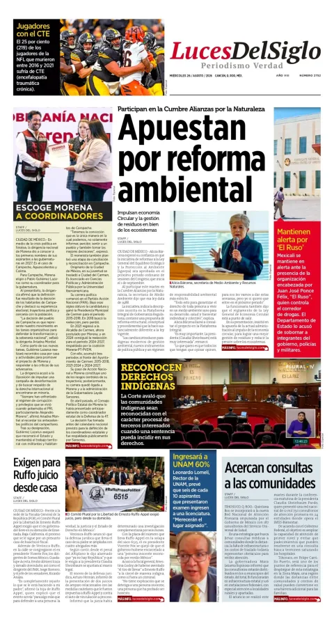 Portada de Luces del Siglo del 2026-08-26