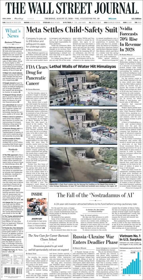 Portada de The Wall Street Journal