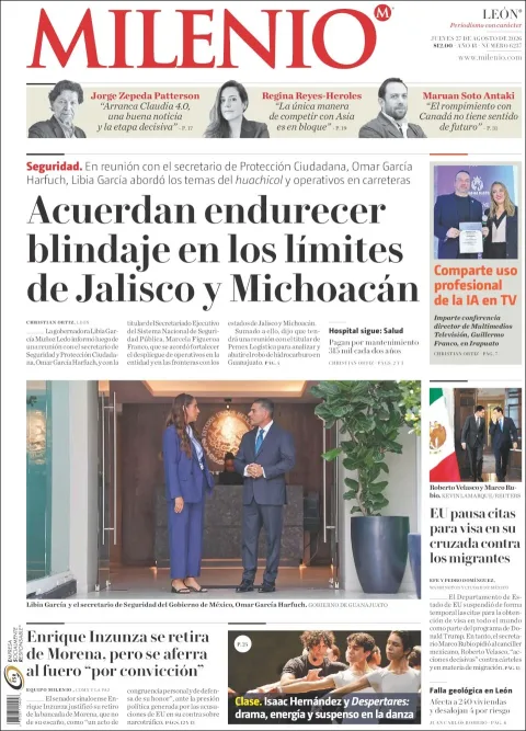 Portada de Milenio Leon del jueves, 27 de agosto de 2026